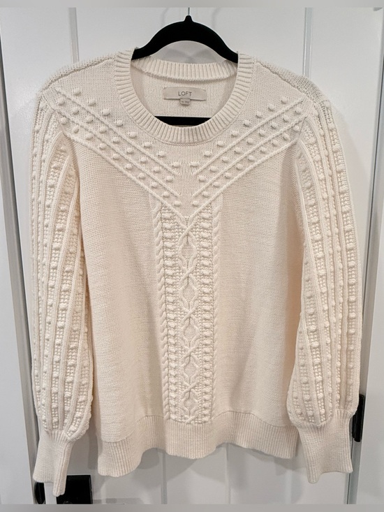 LOFT Sweaters - LOFT Cable & Bobble Knit Crew Sweater